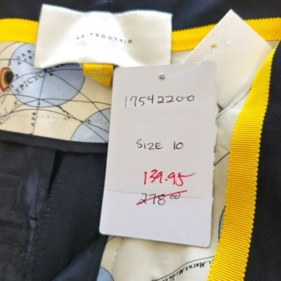 ANTHROPOLOGIE Leifsdottir Wide Leg High Rise pleated cuffed Pants Size 10 Black